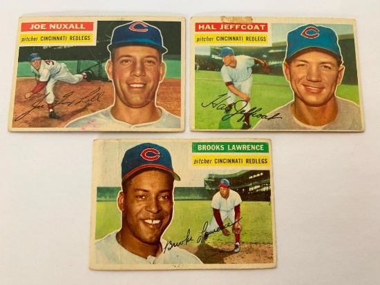 (3) 1956 Topps Baseball Cards-All Cincinnati Reds