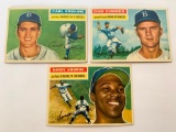 (3) 1956 Topps Baseball Cards-All Brooklyn Dodgers