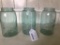 (3) Aqua Ball Canning Jars