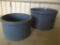 (2) Blue Stoneware Crock Bowls