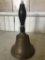 Brass School Bell W/Wooden Handle