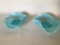 (2) Opalescent Triangular Bowls