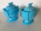 Victorian Blue Milk Glass Cream & Sugar