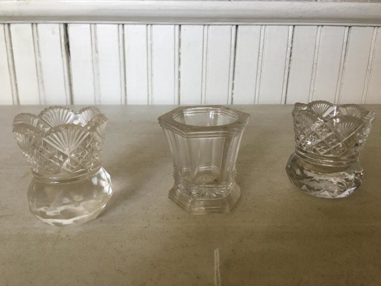 (3) Vintage Glass Toothpick Holders