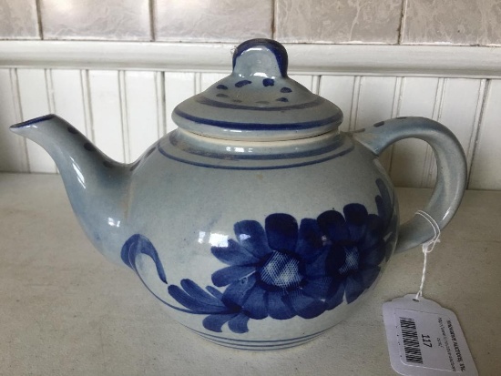 Gray & Blue Pottery Teapot