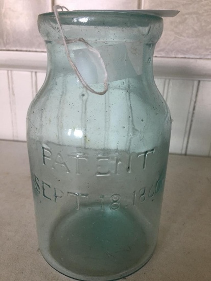 Rare "Patent Sept. 18th. 1860" Canning Jar