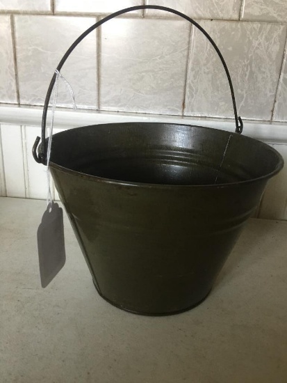 Antique Tin Bucket W/Bail