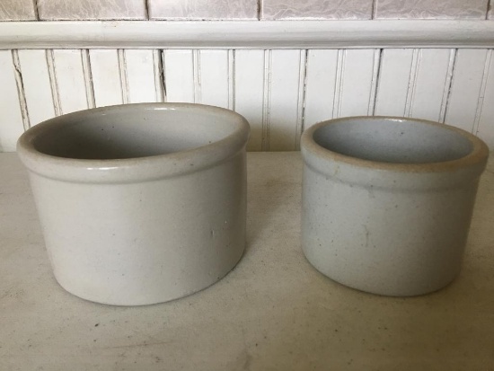 (2) Small Stoneware Crock Bowls