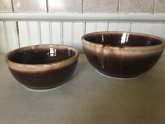(2) "Kathy Kale" Brown Ware Bowls