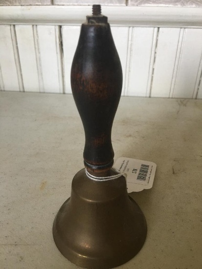 Brass School Bell W/Wooden Handle