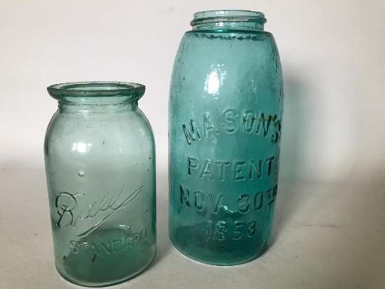 Antique Aqua Canning Jars