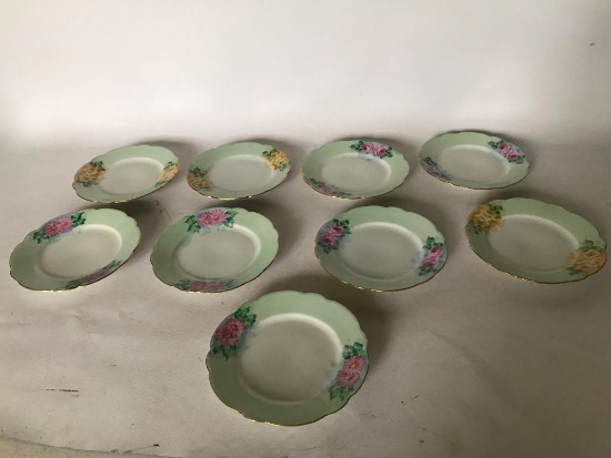 (8) Hand Painted Austrian Dessert Plates