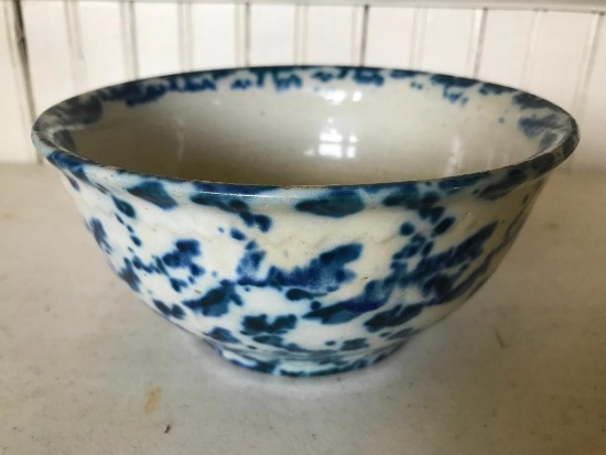 Blue & White Spongeware Bowl