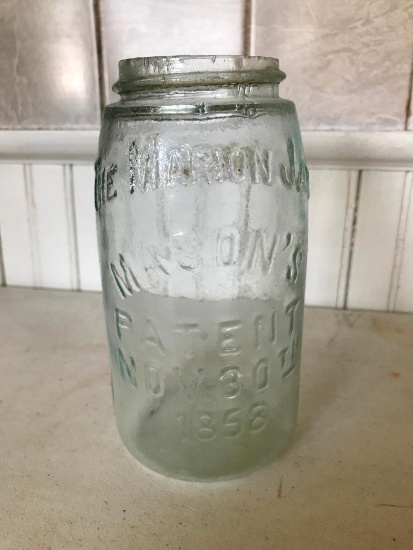 Antique Canning Jar "Masons Patent Nov. 30th. 1858"
