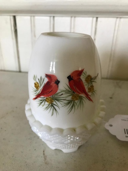 Fenton Hand Painted Fairy Lamp