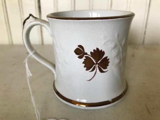 Shaw Ironstone "Tea Leaf" Handled Mug