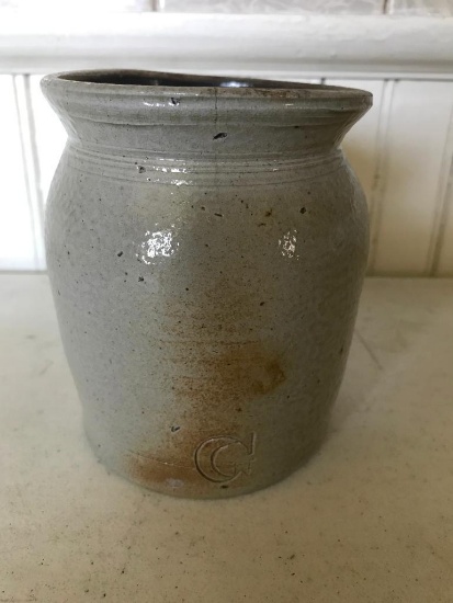 Primitive Stoneware Crock.