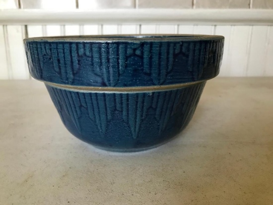 Blue Stoneware Mixing Bowl