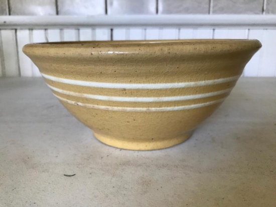 Yellow Ware Triple Banded Mixing Bowl