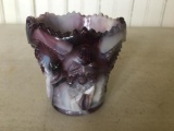 Imperial Glass Toothpick Holder In Purple/White Slag Glass