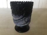 Fenton Toothpick Holder In Purple/White Slag Glass