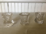 (3) Vintage Glass Toothpick Holders