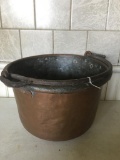 Early Copper Bucket W/Heavy Iron Bail