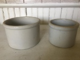 (2) Small Stoneware Crock Bowls