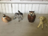 (4) Goebel, West Germany Porcelain Animal Figures