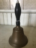 Brass School Bell W/Wooden Handle