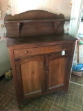 Antique Poplar Pie Safe/Jelly Cupboard W/High Back & Pierced Tins