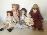 (5) Contemporary Bisque Dolls