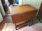 Maple Drop Leaf Tea Cart W/Drawer