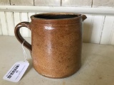 Antique Stoneware Milk Pitcher W/Applied Handle