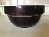 Brown Stoneware Mixing Bowl-Larger Size