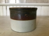 Stoneware Brown & White Crock