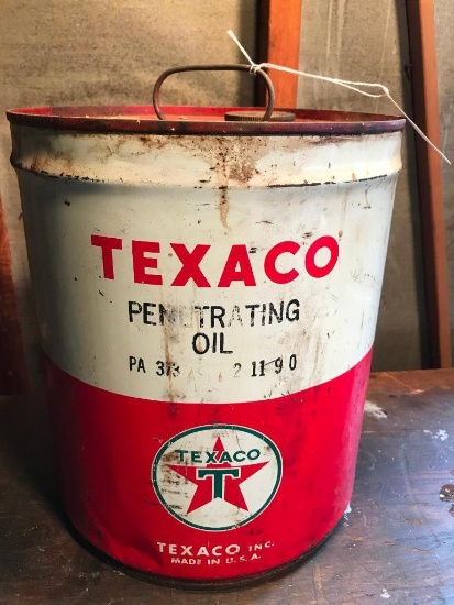 petroleum Collectibles! Vintage Texaco 5 Gallon Oil Can