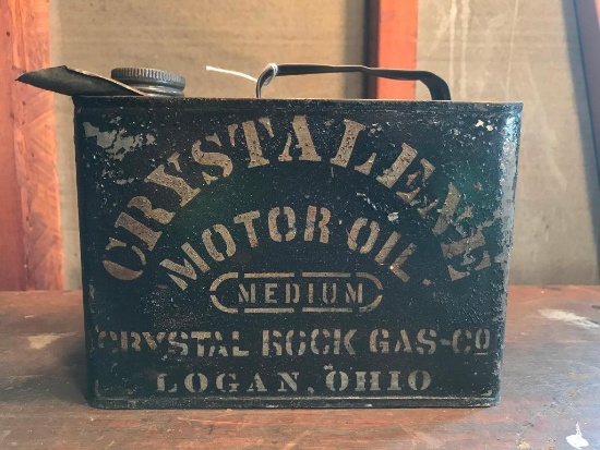 "Crystalene Motor Oil" Can From Logan, Ohio