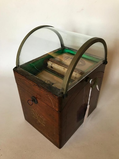 Rare Victorian Mechanical CDV Card Album In Walnut Box