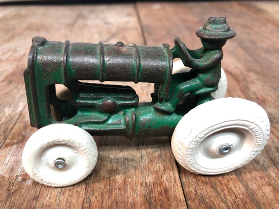 Antique Cast Iron Tractor W/Replaced Arcade Tires