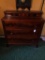 Antique Walnut Chest W/Burl Drawers & Hanky Boxes