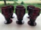 Group of 6 Ruby Red Goblets