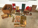 Large Group of 50's Metal Marx and Other Western Style Toy Structures