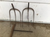 Two Pitch Fork Ends and an Auger Bit
