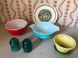 Group with Pyrex Mixing Bowls and More