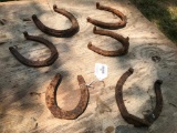 Group of 6 old Horseshoes