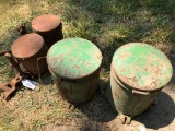 Vintage Buckets with Gears for John Deere Seeder and Two Unknown Buckets with Gears