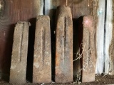 Four, Vintage, Wood Splitting Wedges
