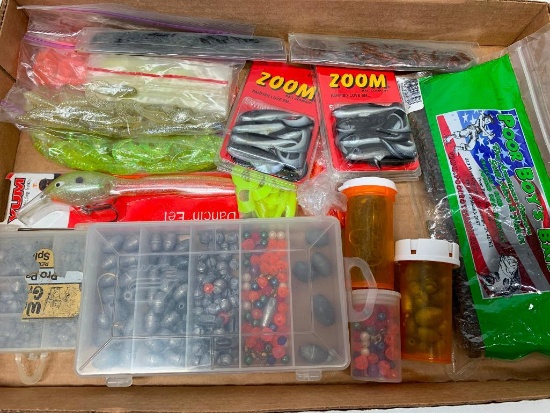 Large Flat Of Bait, Sinkers, & More!