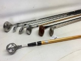 Group Of Misc. Golf Clubs: (3) Each Woods & Irons